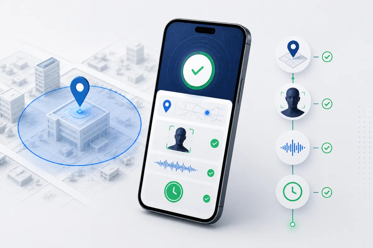 Mobile attendance verification with geofence and identity evidence